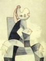 灰色の肘掛け椅子に座る女性 1939 年キュビスト パブロ・ピカソ